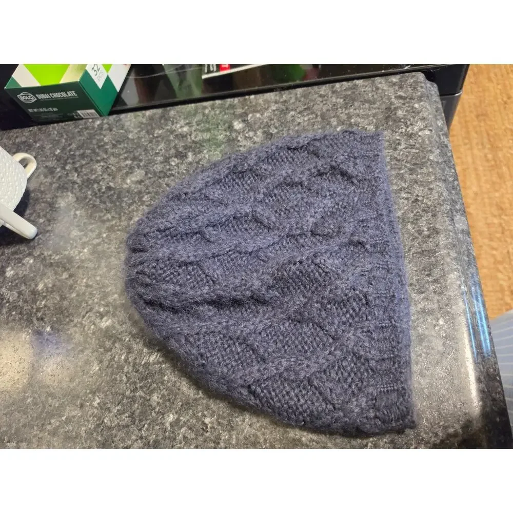 Anthropologie Wooden Ships Mohair Wool Blend Beanie Hat Gray